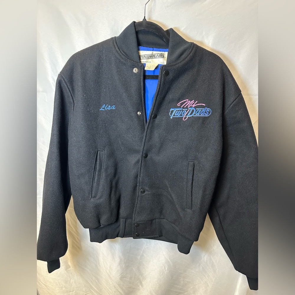 Vintage Black My Two Dads Set Issued Varsity Jacket Adult Medium (Read Below)